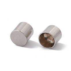 変色しにくい201ステンレススチールコードエンド  エンドキャップ  コラム  ステンレス鋼色  8.5x9mm  内径：8mm&nbsp;STAS-G288-01F-P