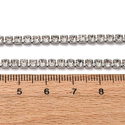 3mm 304ステンレススチールラインストーンカップチェーンネックレス（女性用）  ステンレス鋼色  クリスタル  16.54インチ（42cm）&nbsp;NJEW-G175-01P-02