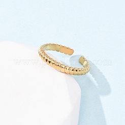 女性用304ステンレススチールオープンカフリング  イオンプレーティング（ip）  18KGP本金メッキ  3mm  内径：17.8mm&nbsp;RJEW-K309-11C-G