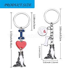 WEWAYSMILE 2 pcs Dog Keychain Car Keychain Pet Pendant Key-Ring Lovely Dog Key-ring Portable Metal Keychain Gift for Pet Lover Birthday Puppy Theme Party Supplies (Border Collie)&nbsp;JX786A