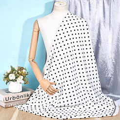 3mのポリエステル水玉模様生地  服装アクセサリー  ホワイト  1500mm&nbsp;DIY-NB0014-80B