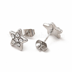 Crystal Rhinestone Star Stud Earrings&nbsp;EJEW-C004-14P