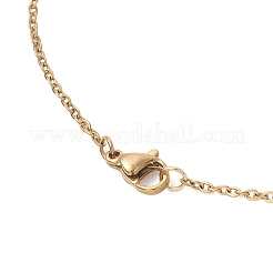 Natural Rose Quartz Round Beaded Gourd Shape Pendant 304 Stainless Steel Cable Chain Necklaces for Women&nbsp;NJEW-JN05656-01