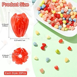 20Pcs Opaque Resin Flower Rose Beads&nbsp;RESI-YW0004-99A
