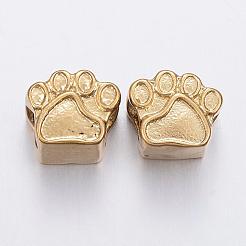 304ステンレススチールヨーロピアンビーズ  大穴ビーズ  足跡  ミックスカラー  9x11x8mm  穴：5mm&nbsp;STAS-E131-14
