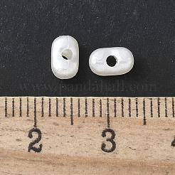 腹筋模造ビーズ  ピーナッツ  ホワイト  6.5x4x3mm  穴：1.6mm  1250個/ 50g&nbsp;X-OACR-D302-01A