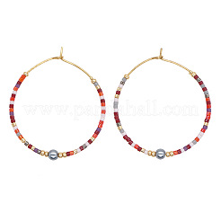 Bohemian Handmade Glass Beaded Hoop Earrings&nbsp;RN1446-6