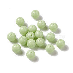 ルミナスキャンディーカラーガラスビーズ  暗闇で光る  ラウンド  薄緑  8mm  穴：1.3mm&nbsp;LS-GLAA-E031-01B-01