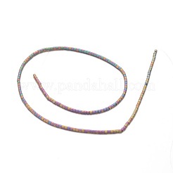 Frosted Electroplated Non-magnetic Synthetic Hematite Bead Strands&nbsp;G-E304-58B