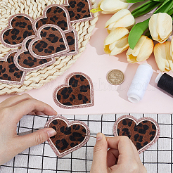 Leopard Print Pattern Polyester Embroidery Thread Iron on Sew on Patches&nbsp;PATC-WH0031-006