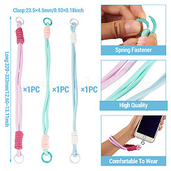 3Pcs 3 Colors Polyester Cord Phone Hand Strap Chains&nbsp;AJEW-TA0002-69