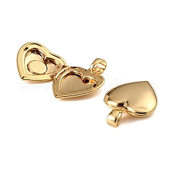 Floral Embossed Brass Locket Pendants&nbsp;KK-CBA7157-03G