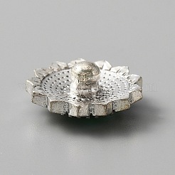 合金スナップボタン  プラスチックラインストーン付き  アクセサリーのボタン  花  薄緑  20.5x11mm  ノブ：5mm&nbsp;FIND-WH0145-72B