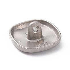 合金シャンクボタン  正方形  オーバーコートジャケット装飾用DIY縫製材料  桃パフ  18x18x7.5mm  穴：2mm&nbsp;BUTT-WH0014-19B