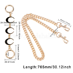 Alloy Curb Chain Bag Handles&nbsp;FIND-WH0120-77A