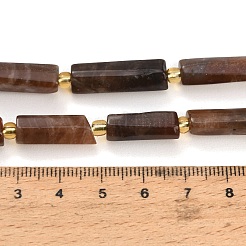 天然マルチムーンストーン ビーズ 連売り  コラム  多面カット  シードビーズで  17~25x6~7x5~7mm  穴：0.9mm  約17個/連  15.55''（39.5センチメートル）&nbsp;G-D353-A24