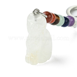 Cat Natural Quartz Crystal Keychain&nbsp;KEYC-F040-11B