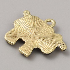 プリント合金ペンダント  羊  ブラック  17x21x2mm  穴：1.6mm&nbsp;FIND-WH0422-43B