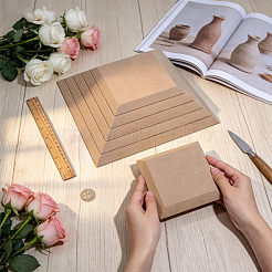 6Pcs MDF Pottery Clay Base Plate&nbsp;DIY-WH0061-060