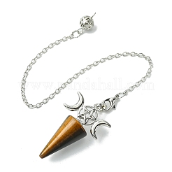 Natural Tiger Eye Cone Dowsing Pendulum Big Pendants&nbsp;G-C114-01P-16