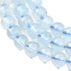 天然石アクアマリンビーズ連売り  ラウンド  グレードA  4.5mm  穴：0.6mm  約89~105個/連  15.20~15.35''（38.6~39センチメートル）&nbsp;G-G344-A07-4mm