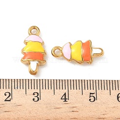 304ステンレススチールエナメルペンダント  イオンプレーティング（ip）  木のチャーム  ゴールドカラー  カラフル  19x9.5x4.5mm  穴：1.8mm&nbsp;STAS-I346-09G-01