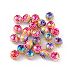 UV Plating Rainbow Iridescent Resin Beads&nbsp;X-RESI-I048-01E