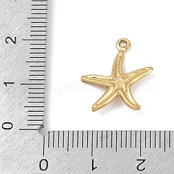 オーシャン 304 ステンレススチールペンダント  ゴールドカラー  ヒトデ  17.5x15.5x2.5mm  穴：1.2mm&nbsp;STAS-P390-01C-G