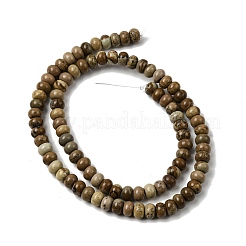 天然石ピクチャージャスパービーズ連売り  ロンデル  6.5~7x4~4.5mm  穴：0.8mm  約89個/連  15.35''（39センチメートル）&nbsp;G-A280-A03-01