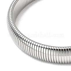 Non-Tarnish 304 Stainless Steel Flat Snake Chain Necklaces for Women&nbsp;NJEW-U049-01P-02