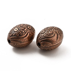 CCBプラスチックビーズ  花柄とオーバル  赤銅鉱  21x15.5mm  穴：2.1mm&nbsp;FIND-C017-10R