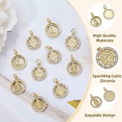 5Pcs Brass Micro Pave Cubic Zirconia Pendants&nbsp;ZIRC-SZ0005-50