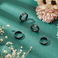 4Pcs 4 Styles Stainless Steel Grooved Finger Ring Settings&nbsp;STAS-LP0001-43EB-04