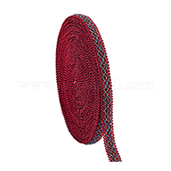 12mのポリエステル編み菱形リボン  サクランボ色  5/8インチ（15mm）  約13.12ヤード（12m）/かせ&nbsp;SRIB-WH0011-267B