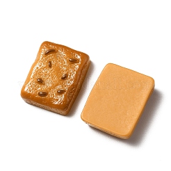 不透明樹脂ビスケットカボション  模造食品  砂茶色  長方形  20x16x6mm&nbsp;RESI-WH0035-41B