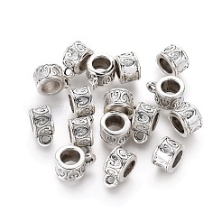 チベットスタイルの合金チューブベイル  ループベイル  保釈ビーズ  鉛フリー＆カドミウムフリー  コラム  アンティークシルバー  8.5x6mm  穴：2mm&nbsp;X-LF11532Y