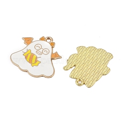 ハロウィンアロイエナメルペンダント  ゴールドカラー  幽霊/カボチャ/頭蓋骨  ミックスカラー  17.5~35.5x12~26.5x1~1.5mm  穴：1.6~1.8mm  32個/セット&nbsp;FIND-G100-01G