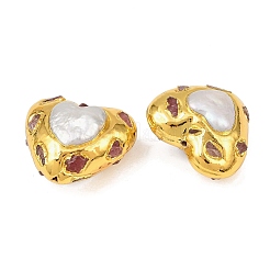 Natural Pearl & Natural Red Tourmaline Beads&nbsp;KK-H516-07G