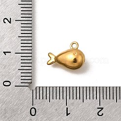 304ステンレススチールチャーム  イオンプレーティング（ip）  ゴールドカラー  魚  9x11.5x6mm  穴：1.2mm&nbsp;STAS-Z160-10G-06