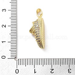 Brass Micro Pave Cubic Zirconia Pendants&nbsp;KK-F877-12G
