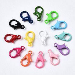 Spray Painted Eco-Friendly Alloy Lobster Claw Clasps&nbsp;PALLOY-T080-06E-NR