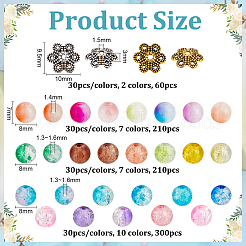 780Pcs Two Tone Glass &  Crackle Glass Beads&nbsp;GLAA-PH0004-39