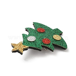 PUレザーブローチ  亜鉛合金ピン  クリスマスツリー  48x38x2.5mm&nbsp;JEWB-C004-01C