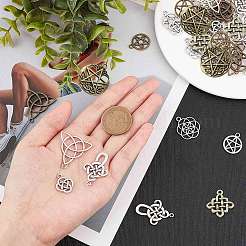 60pcs10スタイルチベットスタイルアロイペンダント  混合図形  アンティークシルバー  6個/スタイル&nbsp;TIBEP-SC0001-74AS