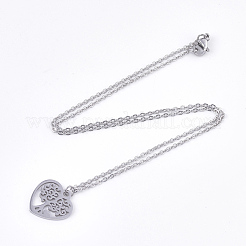 Non-Tarnish 201 Stainless Steel Pendant Necklaces&nbsp;NJEW-T009-JN148-40-1