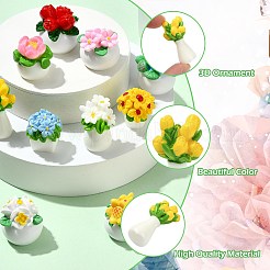22 Pcs 11 Styles Resin Flower Ornaments&nbsp;DJEW-CJ0001-24
