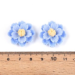 樹脂デコデンカボション  立体的な花  コーンフラワーブルー  23.5~24.2x23.5~24.2x11~12mm&nbsp;CRES-T025-04C