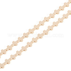 2 連売り電気メッキ合成非磁性ヘマタイトビーズ連売り  クロス  ライトゴールドメッキ  8x6x2mm  穴：0.8mm  約49個/連  15.75''（40センチメートル）&nbsp;G-TA0001-63C