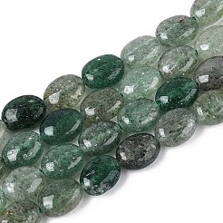 天然の緑のイチゴクォーツビーズ連売り  フラットオーバル  8x6x4mm  穴：0.8mm  約48~49個/連  14.88~15.16''（37.8~38.5センチメートル）&nbsp;G-T142-17