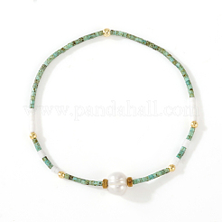 Imitation Pearl Round and Glass Seed Beaded Stretch Bracelets for Women&nbsp;ZU0307